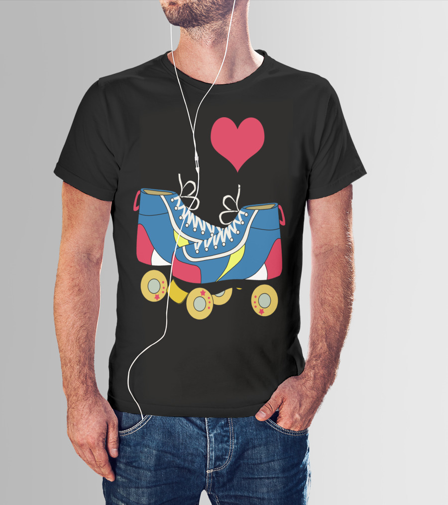 I Love Roller Skates Retro Colorful T-Shirt