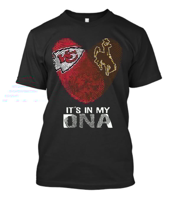 Chiefs KC Logo Wyoming Cowboys Fingerprint It’s In My DNA T-Shirt