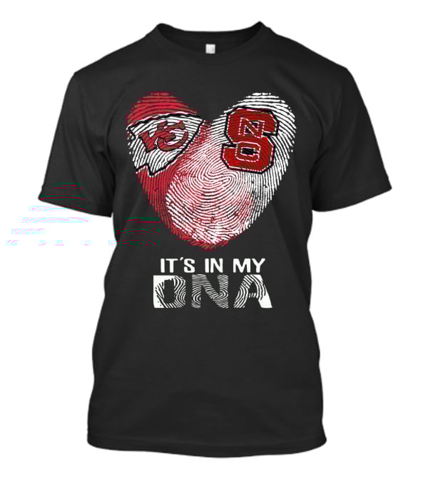 Chiefs NC State It's In My DNA Fingerprint Heart T-Shirt