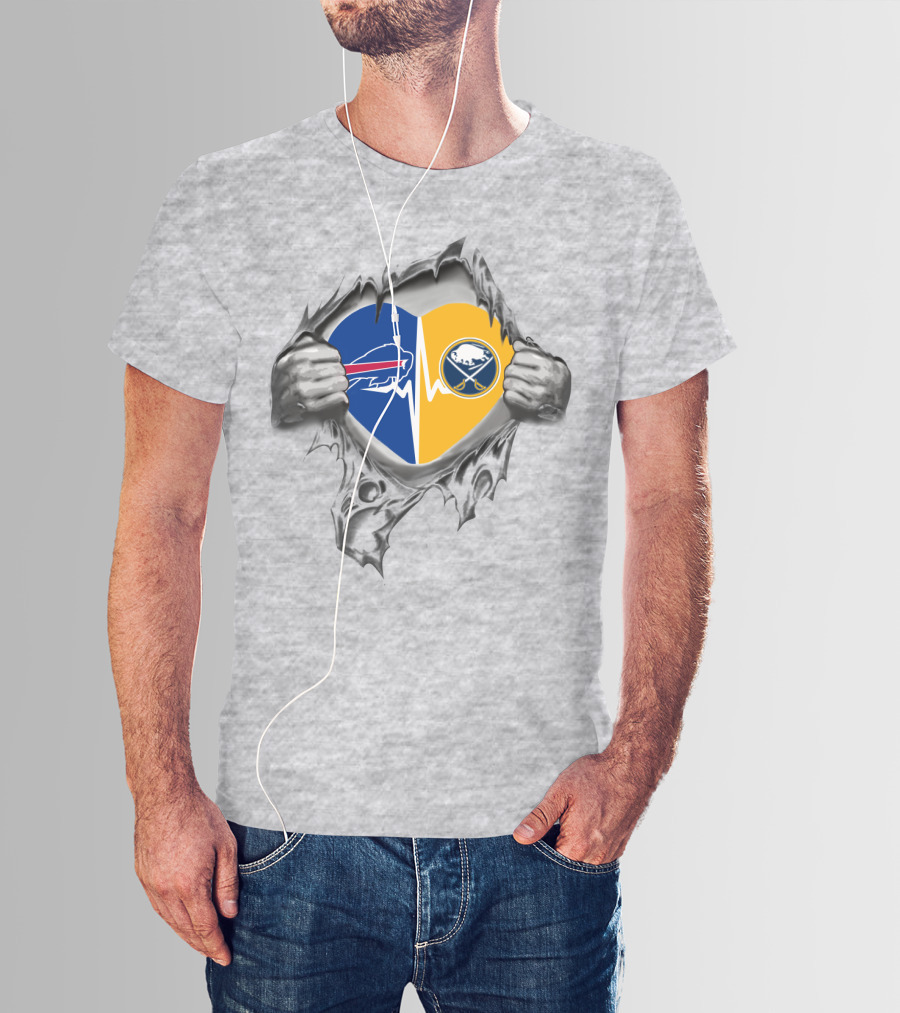 Bills Sabres Heartbeat Unity T-Shirt