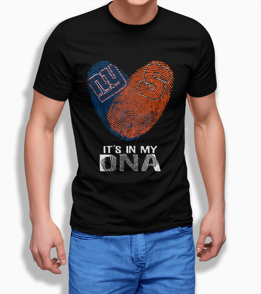 Giants Syracuse It's In My DNA Fingerprint Heart T-Shirt