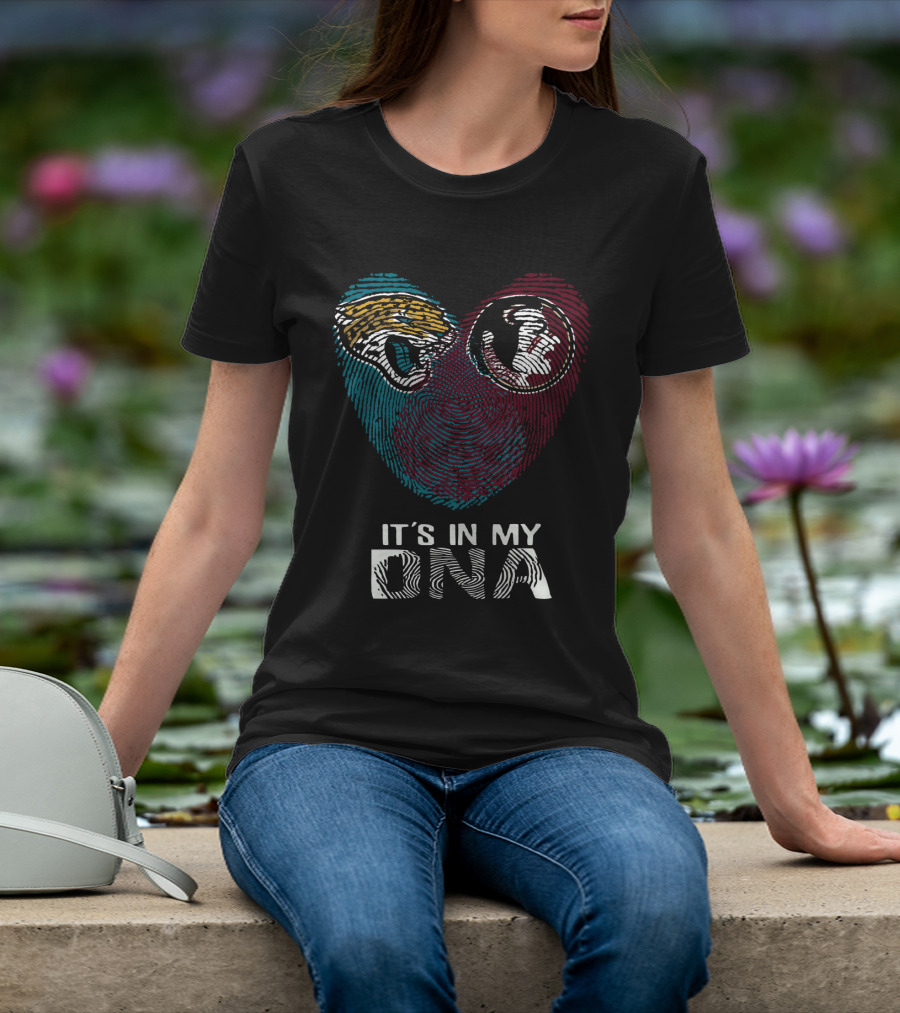 Jaguars Seminoles It's In My DNA Fingerprint Heart T-Shirt