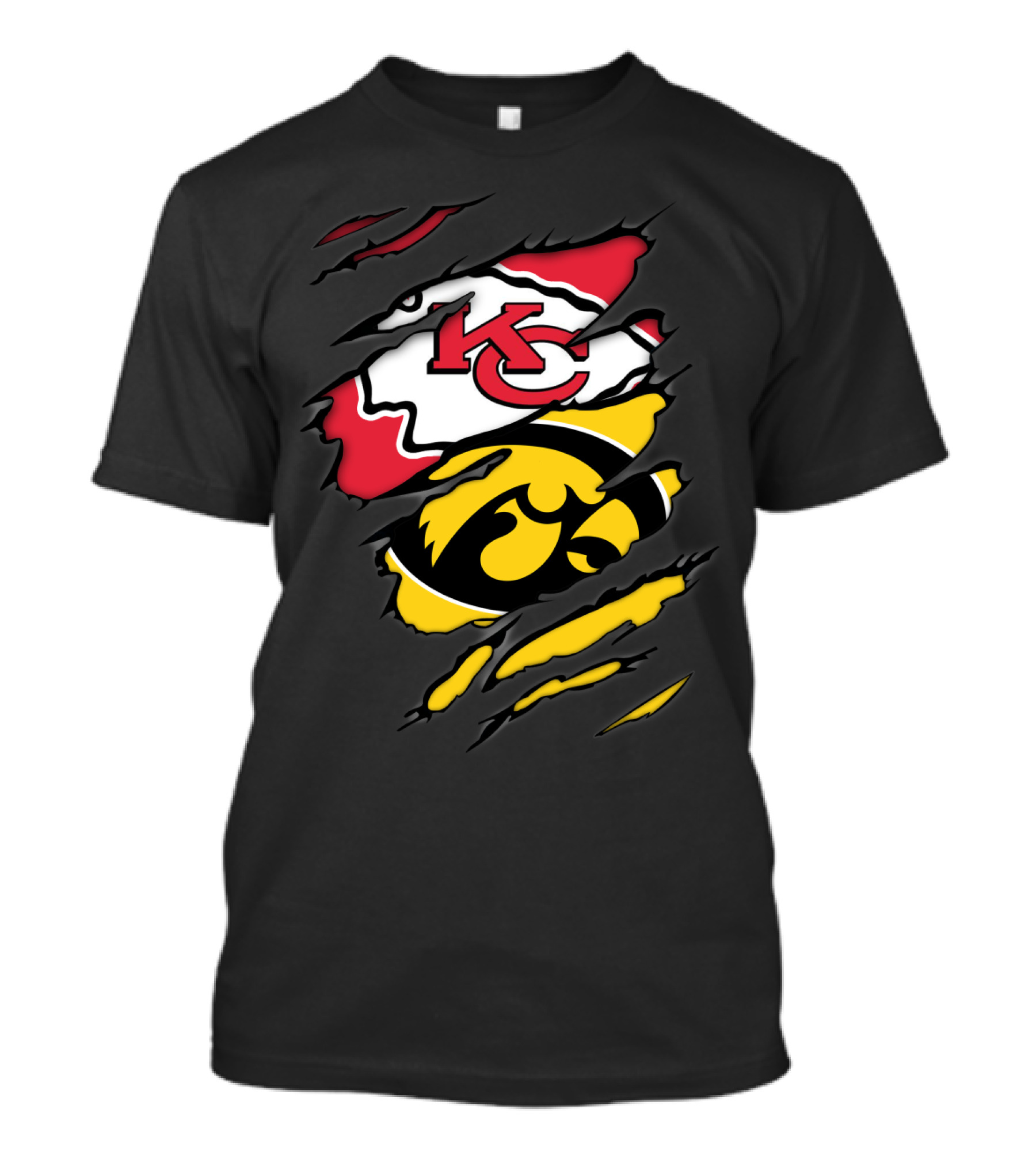 Chiefs Iowa Hawkeyes Kc Logo Fusion T-Shirt