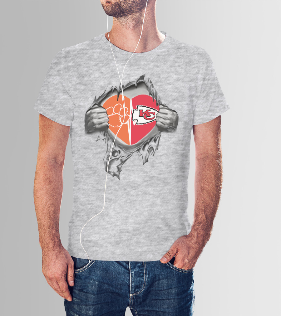 Chiefs Clemson Tigers Heart Division T-Shirt