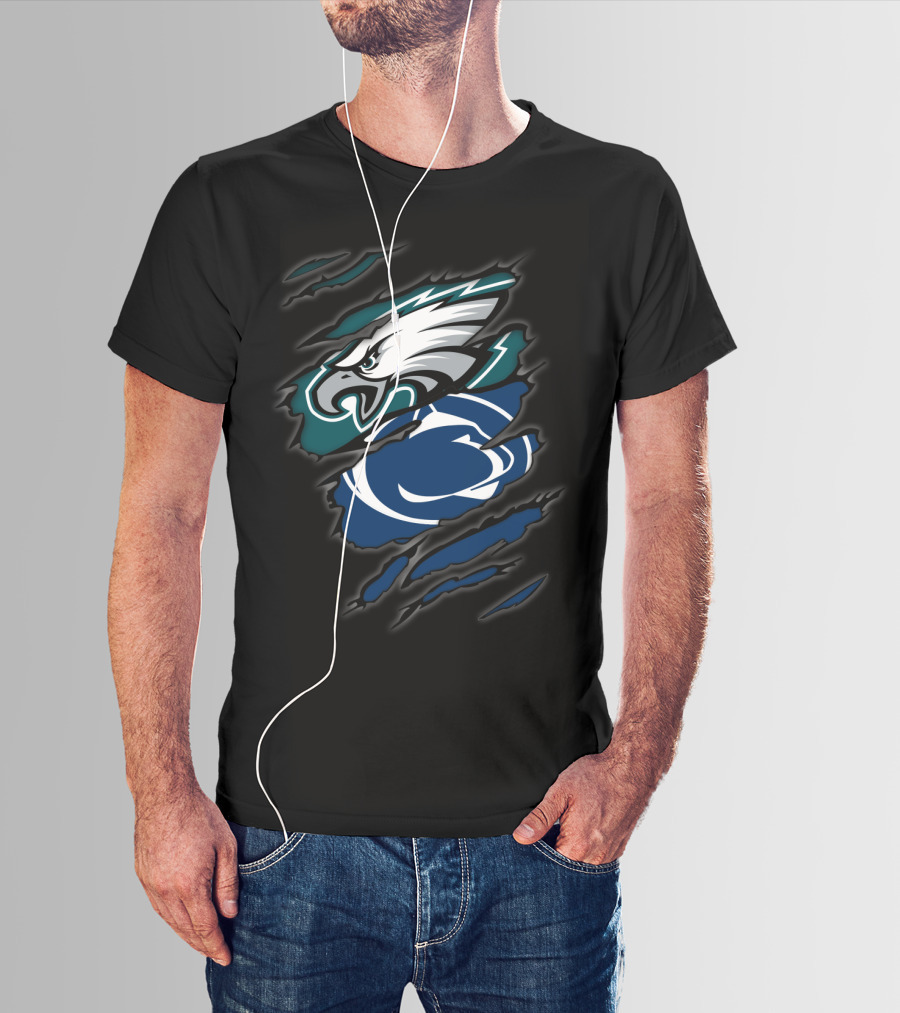Eagles Penn State Nittany Lions Claw Marks Logo Fusion T-Shirt