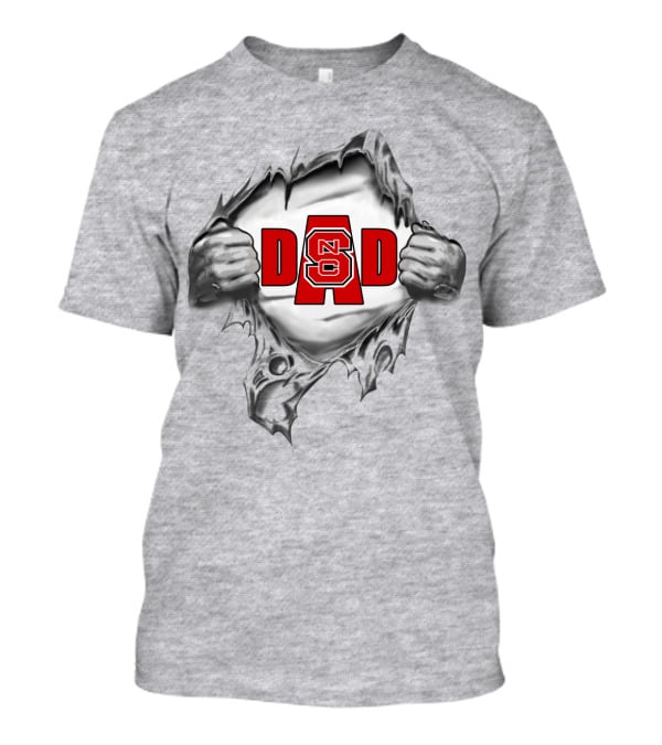 NC State Dad Logo Ripped T-Shirt