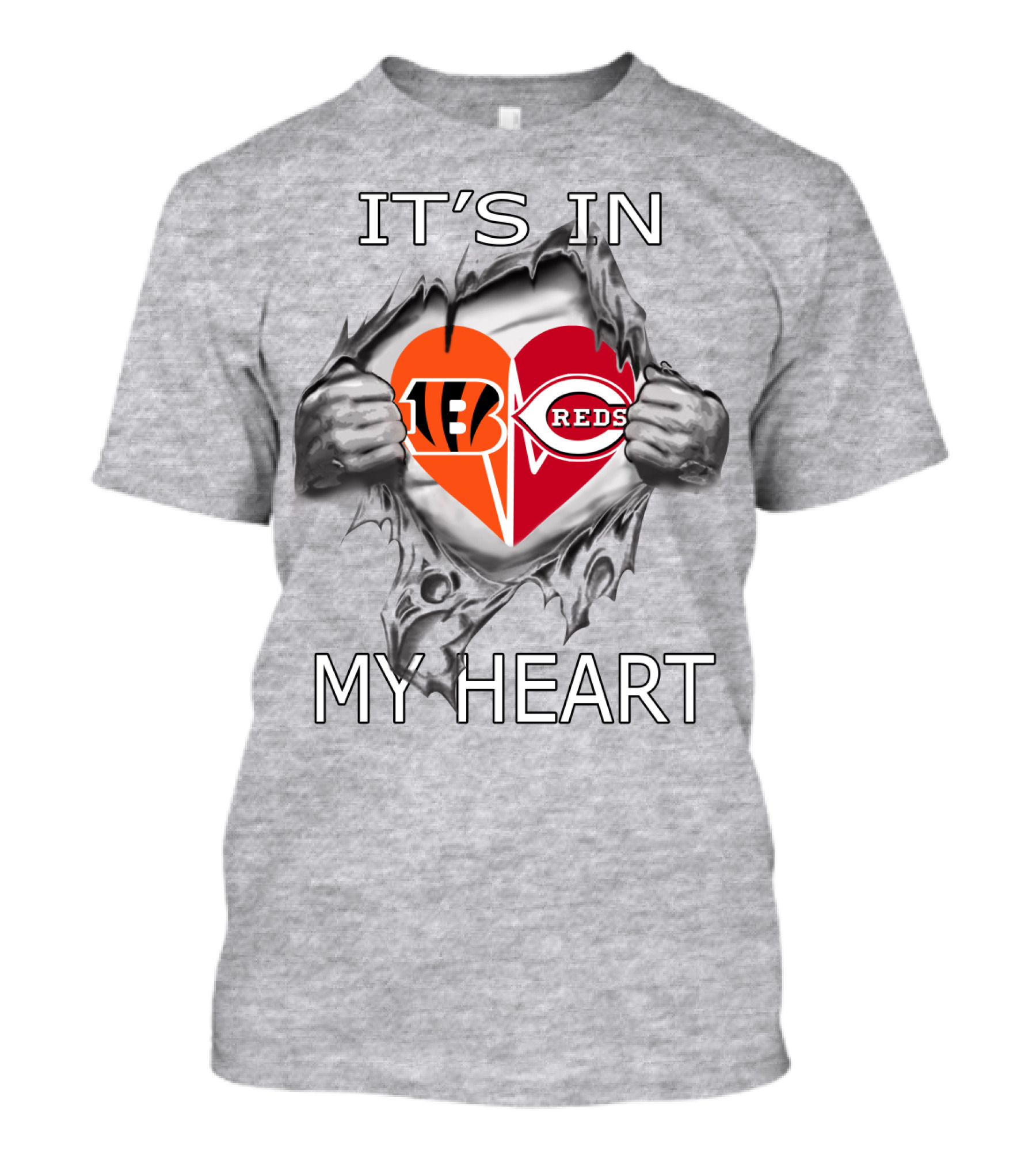 It's IN My Heart Bengals Reds T-Shirt