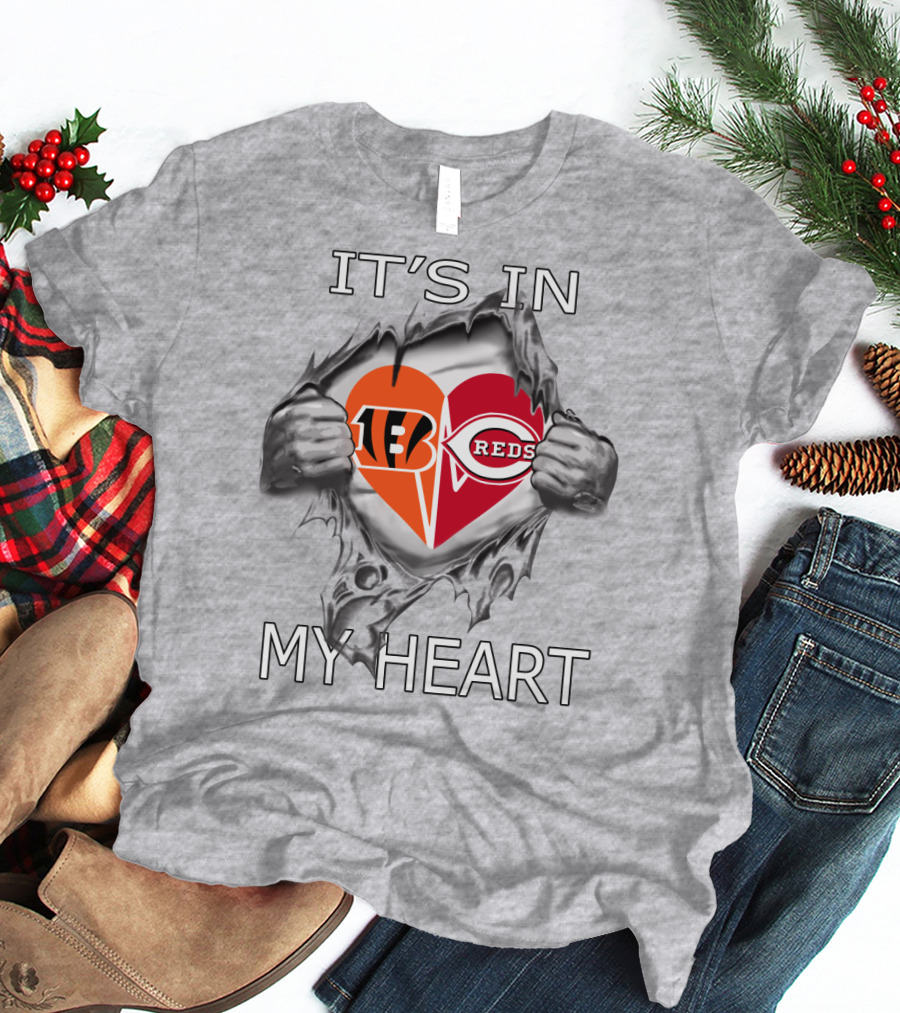 It's IN My Heart Bengals Reds T-Shirt