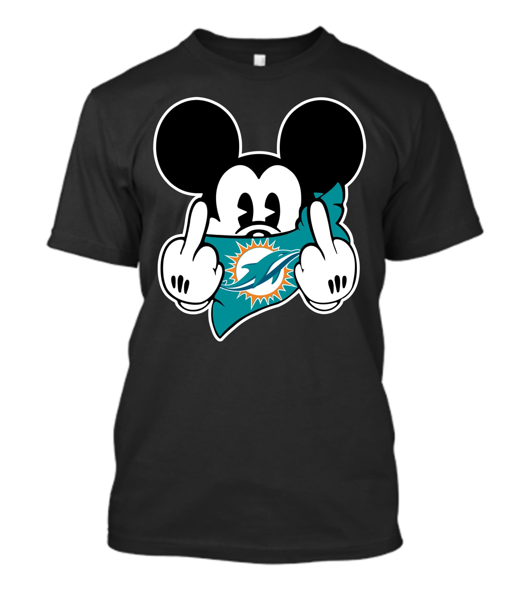Mickey Mouse Dolphins Fan Logo Gesture T-Shirt