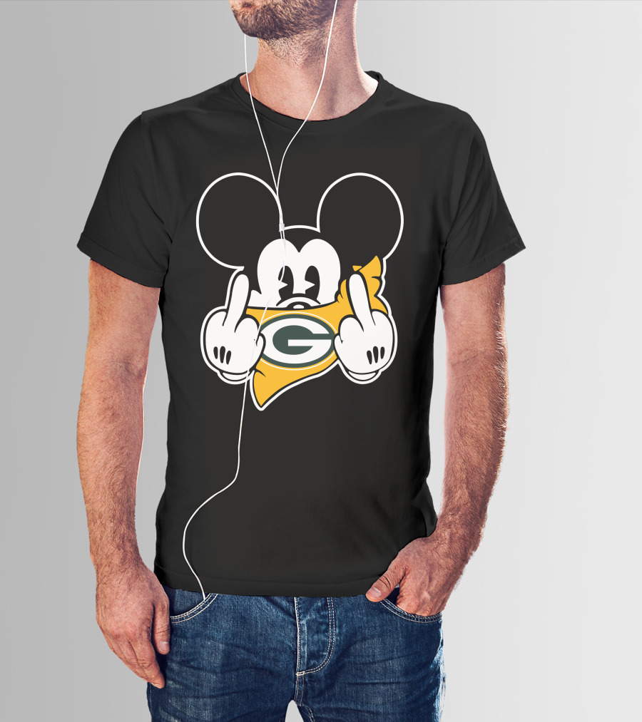 Packers Mickey Mouse Middle Finger Gesture T-Shirt