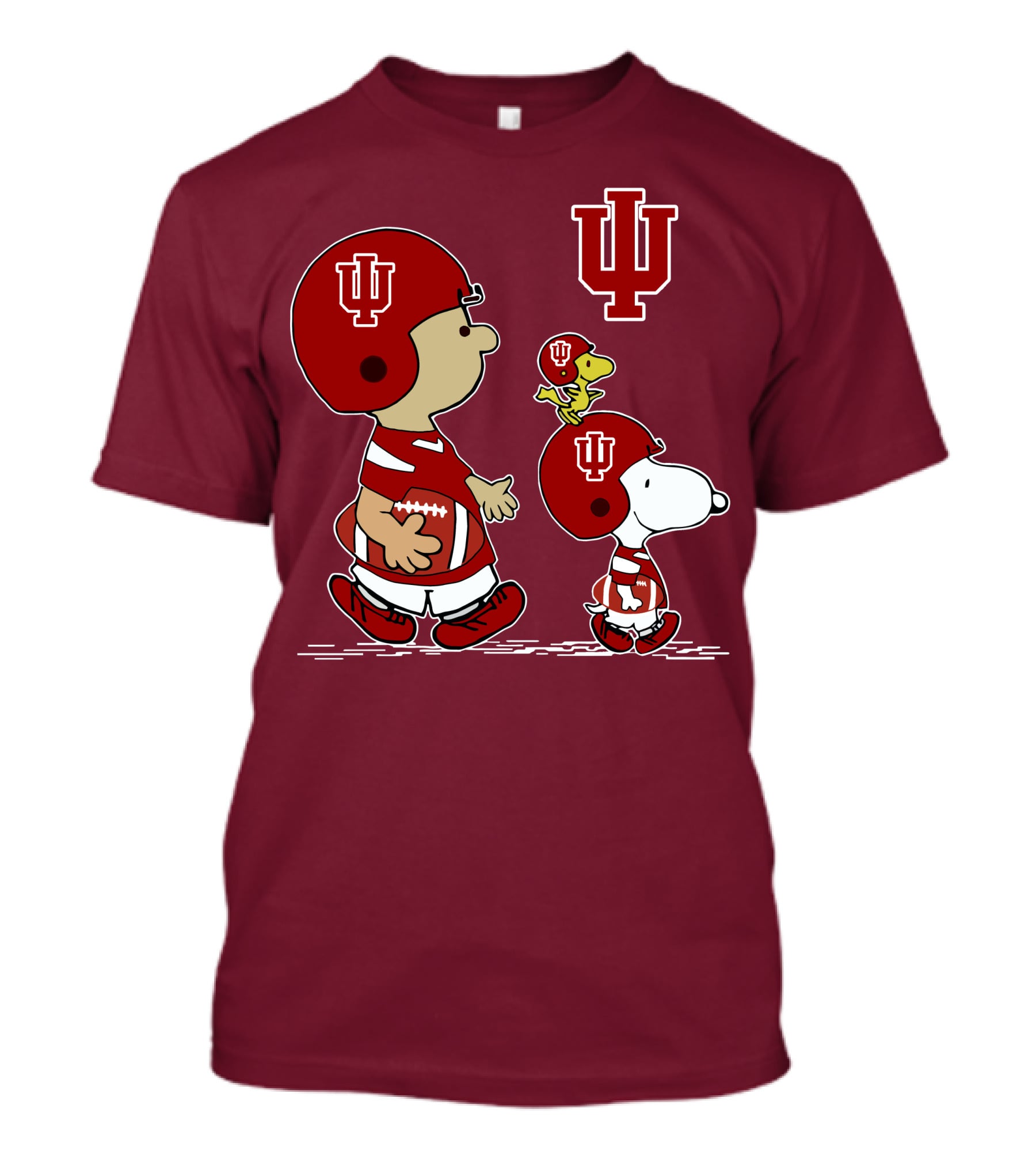 Indiana Hoosiers Snoopy And Woodstock Football Players T-Shirt