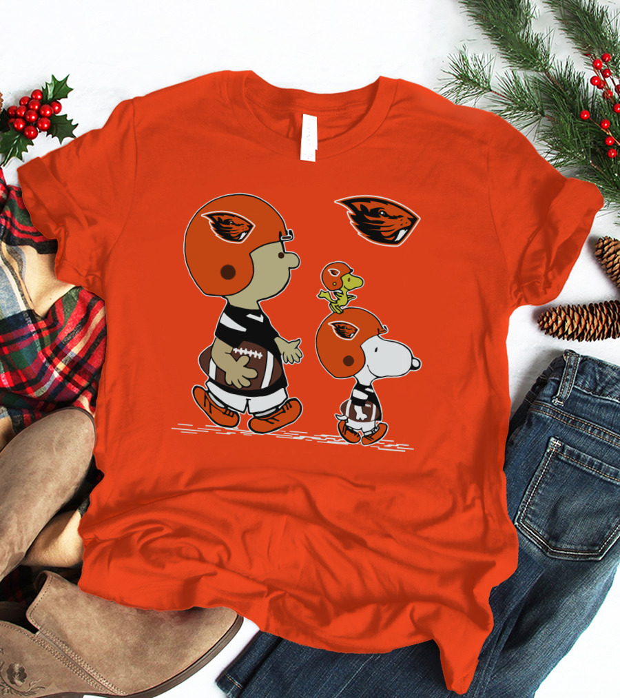 Oregon State Beavers Football Snoopy Woodstock Peanuts Charlie Brown T-Shirt