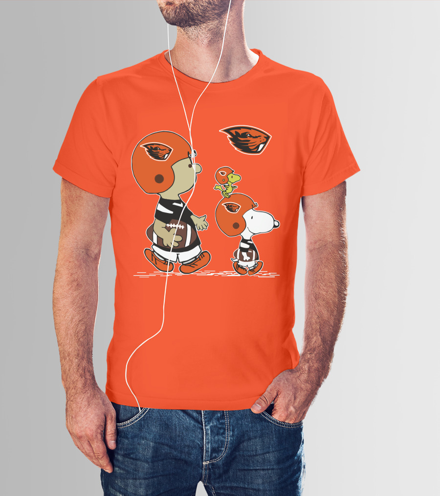 Oregon State Beavers Football Snoopy Woodstock Peanuts Charlie Brown T-Shirt