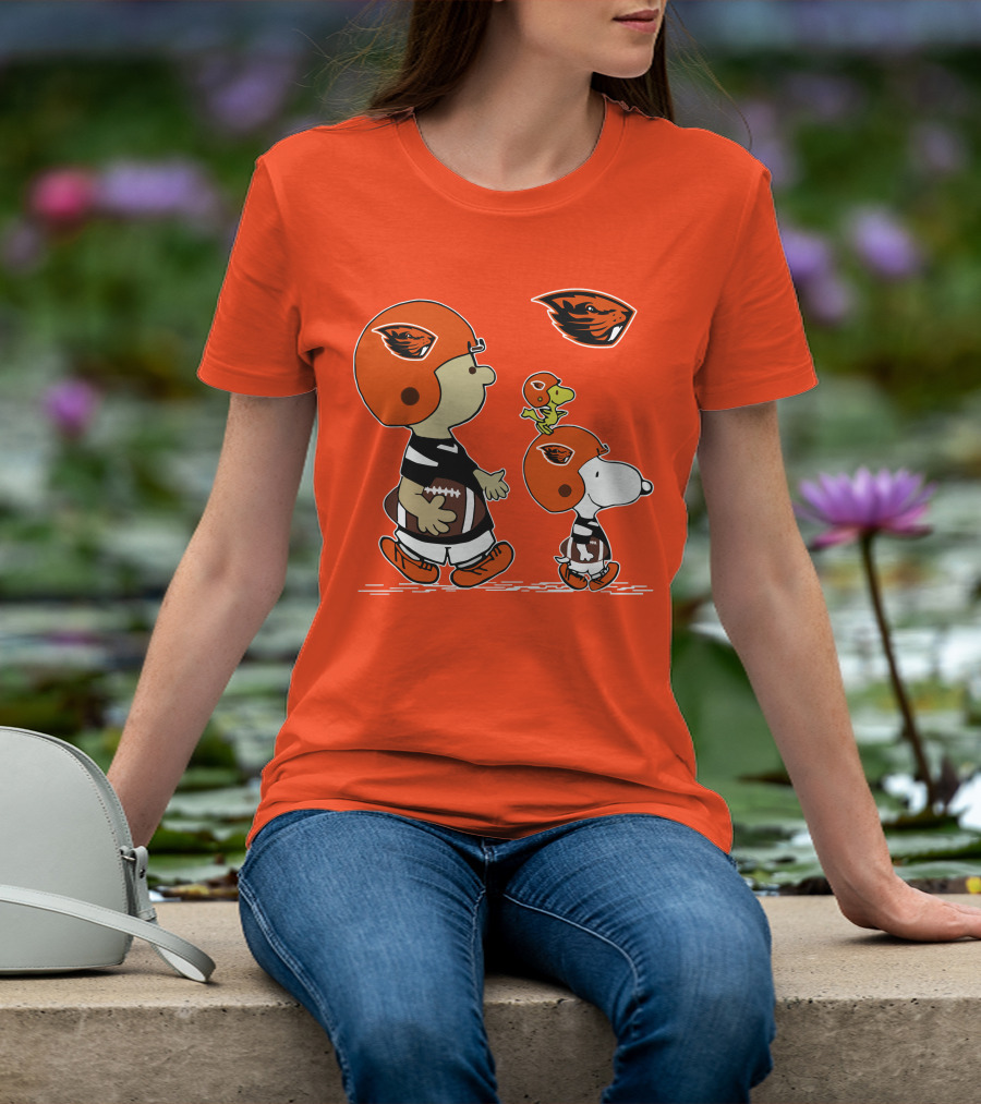 Oregon State Beavers Football Snoopy Woodstock Peanuts Charlie Brown T-Shirt