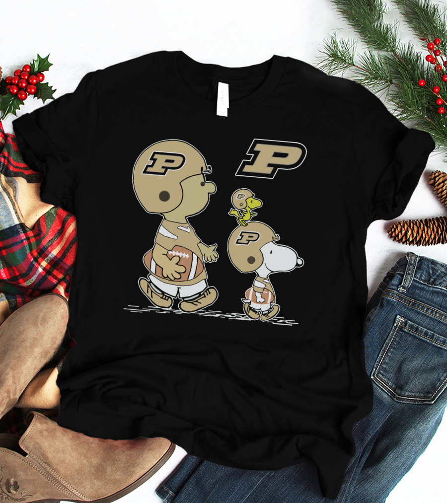 Purdue Football Snoopy And Woodstock Peanuts Collaboration T-Shirt