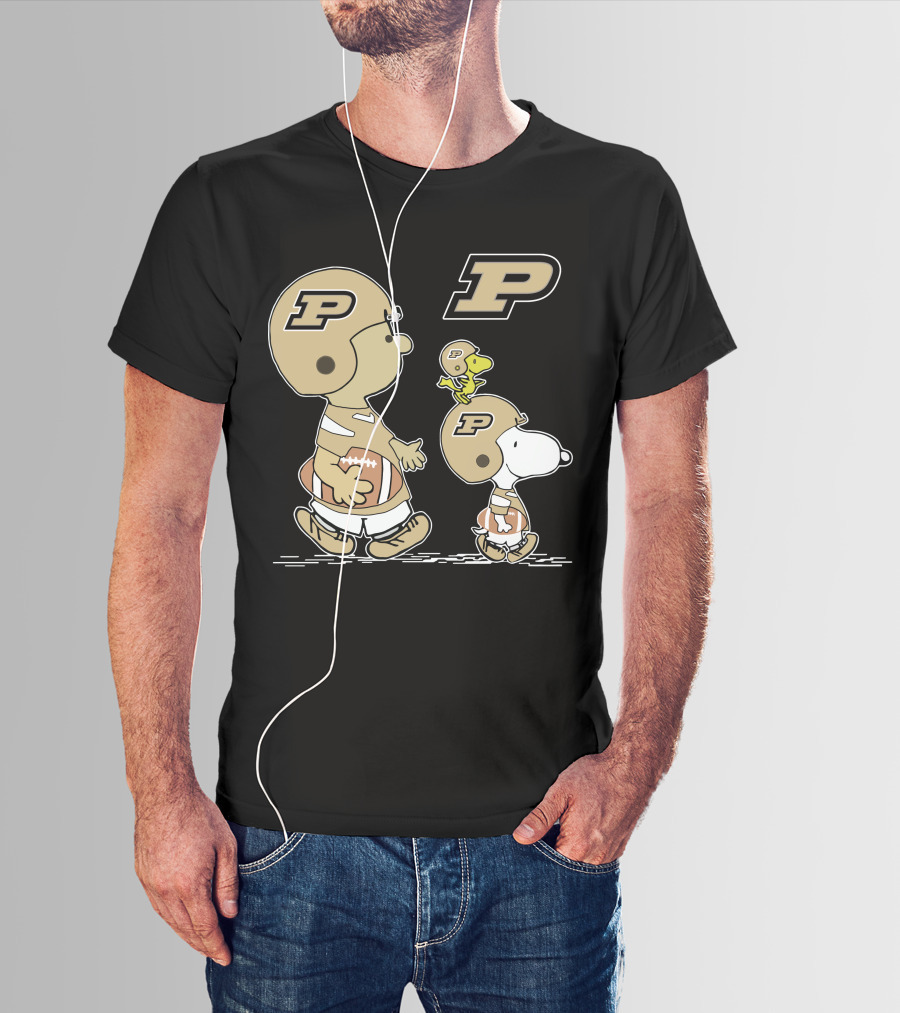 Purdue Football Snoopy And Woodstock Peanuts Collaboration T-Shirt