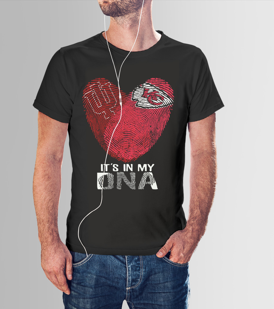 Indiana Hoosiers Chiefs Fingerprint Heart It's In My DNA T-Shirt