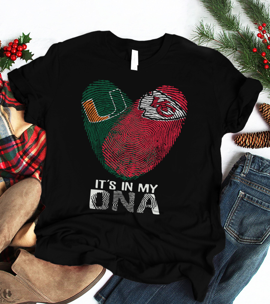 Miami Hurricanes Chiefs It's In My DNA Fingerprint T-Shirt