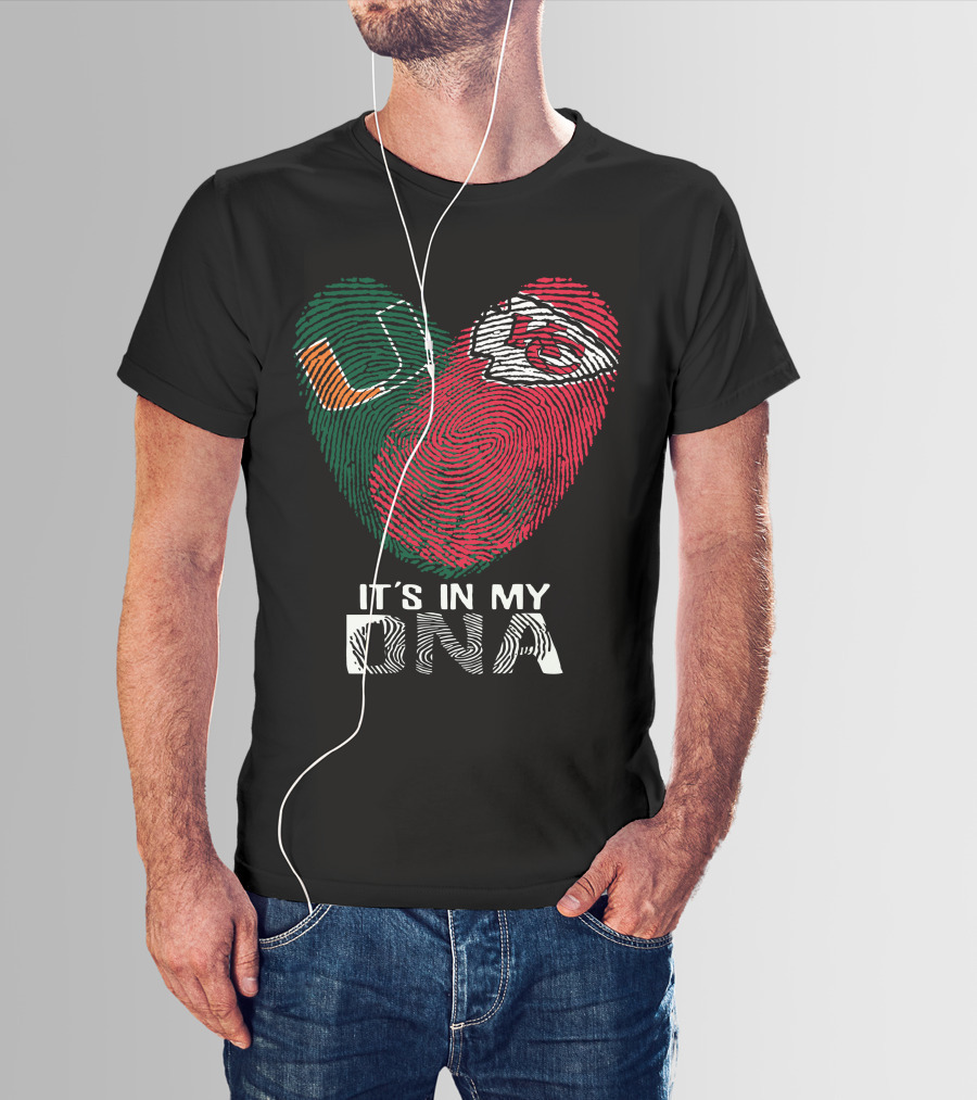 Miami Hurricanes Chiefs It's In My DNA Fingerprint T-Shirt