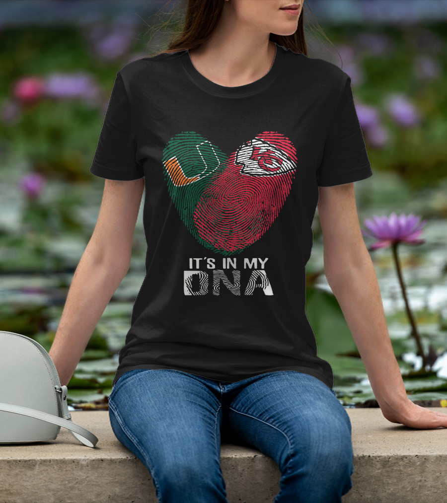 Miami Hurricanes Chiefs It's In My DNA Fingerprint T-Shirt