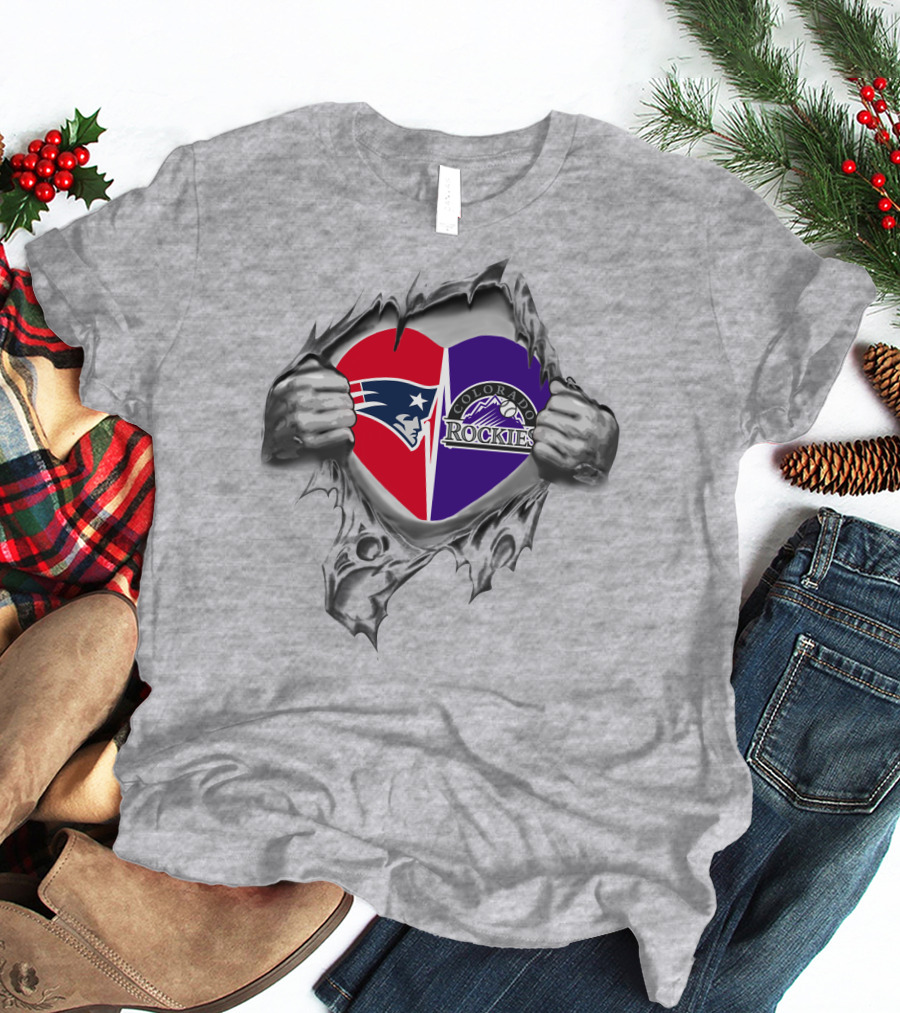 Patriots Rockies Heart Symbol Featuring Team T-Shirt