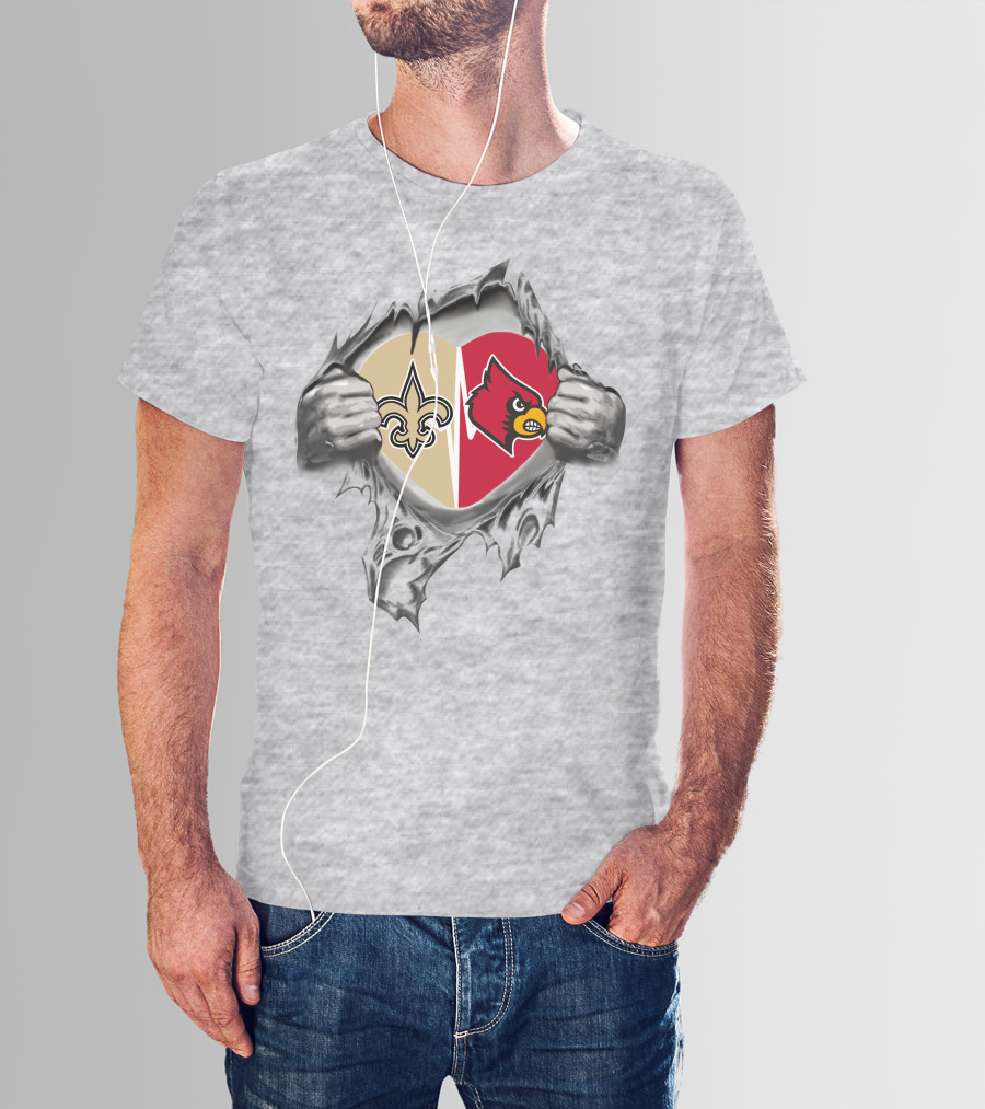 Saints Cardinals Heart T-Shirt