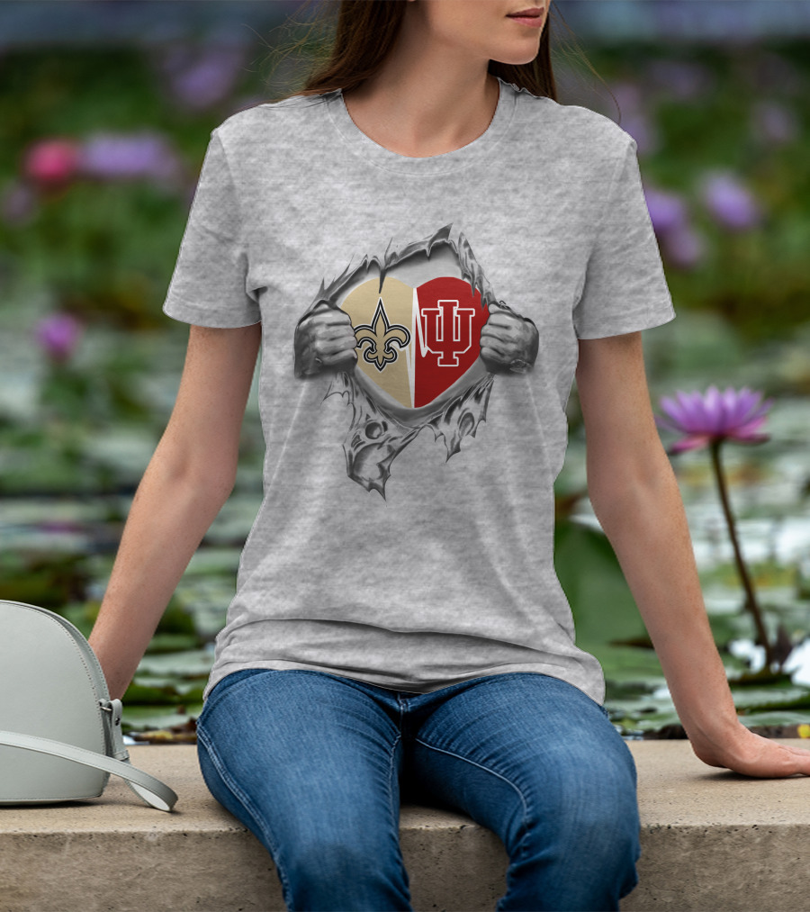 Saints Hoosiers Heart Logo Collaboration T-Shirt