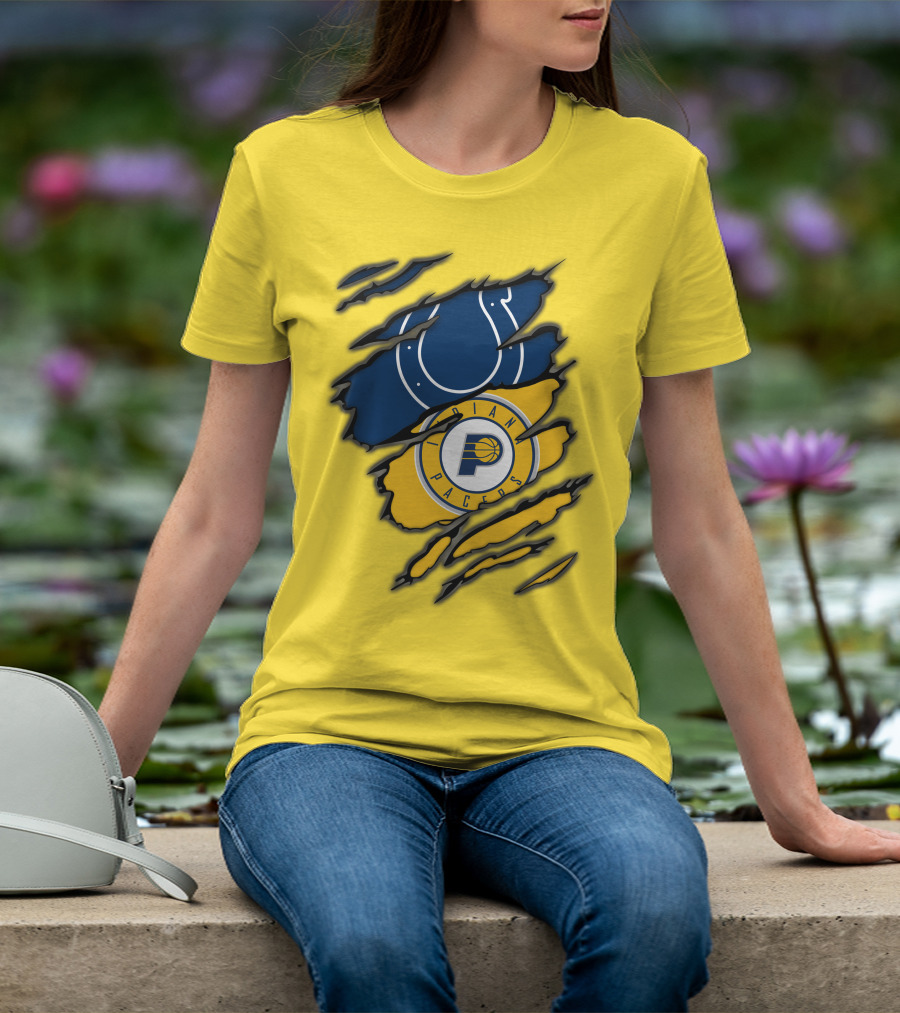 Indianapolis Colts Pacers Logos Collaboration T-Shirt