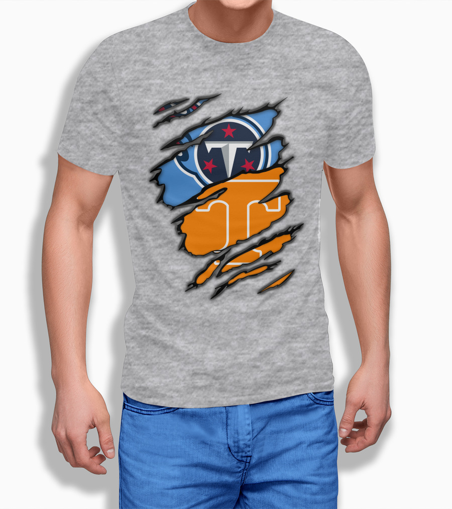 Tennessee Titans and Vols Logo Mashup T-Shirt