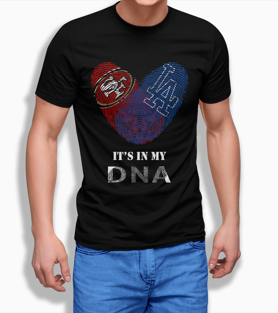 49ers Dodgers Heart It's In My Dna T-Shirt
