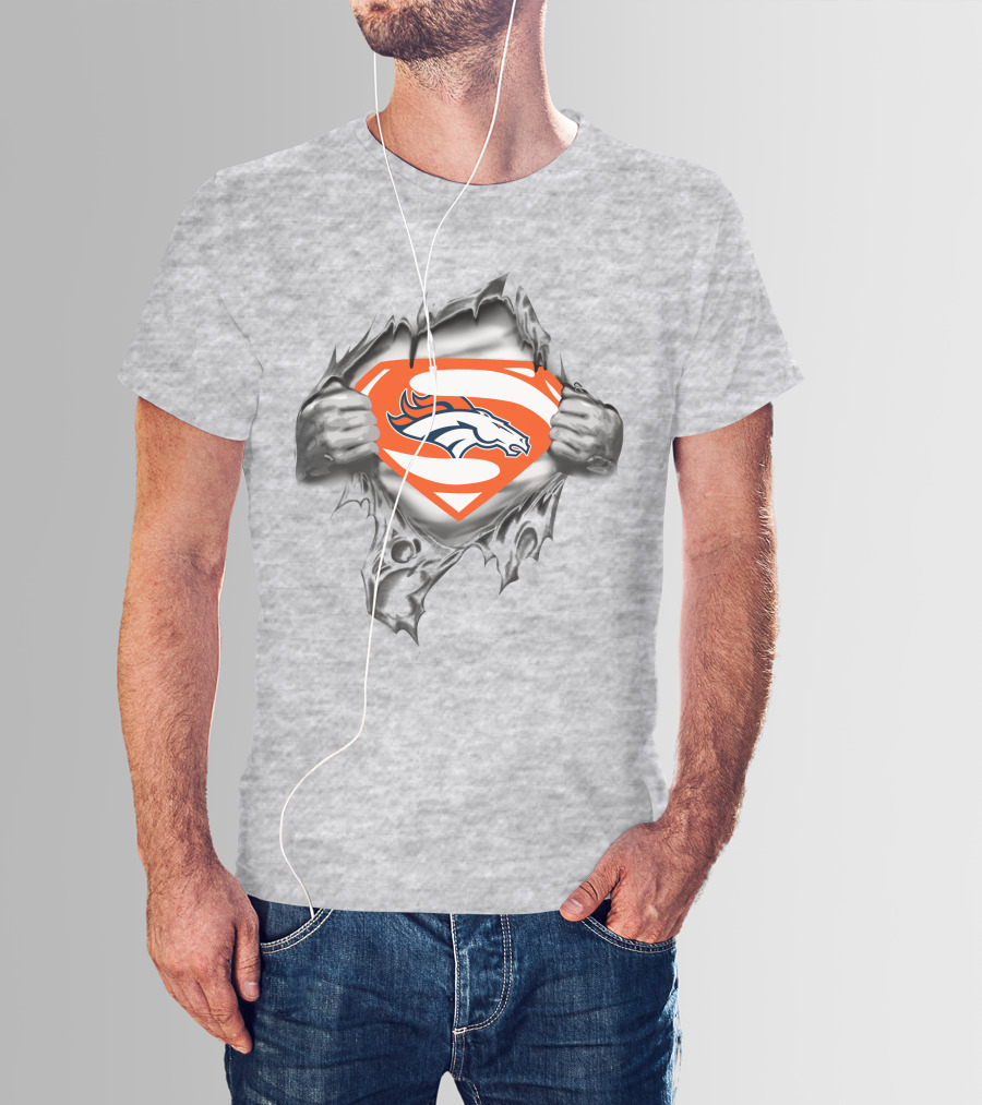Denver Broncos Superman Chest Logo T-Shirt
