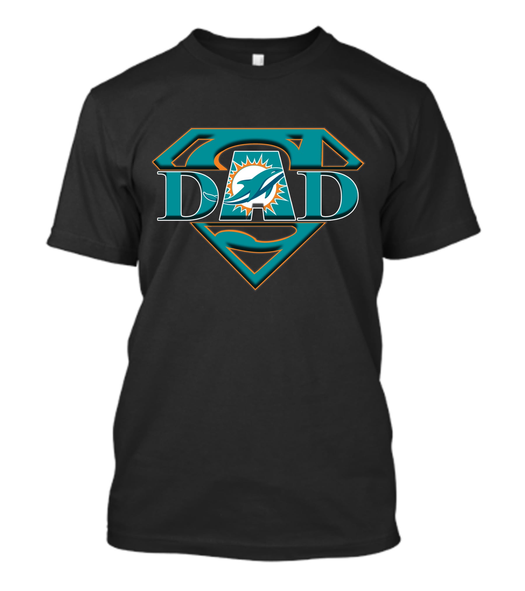 Dolphins Super Dad Superman Miami Football T-Shirt