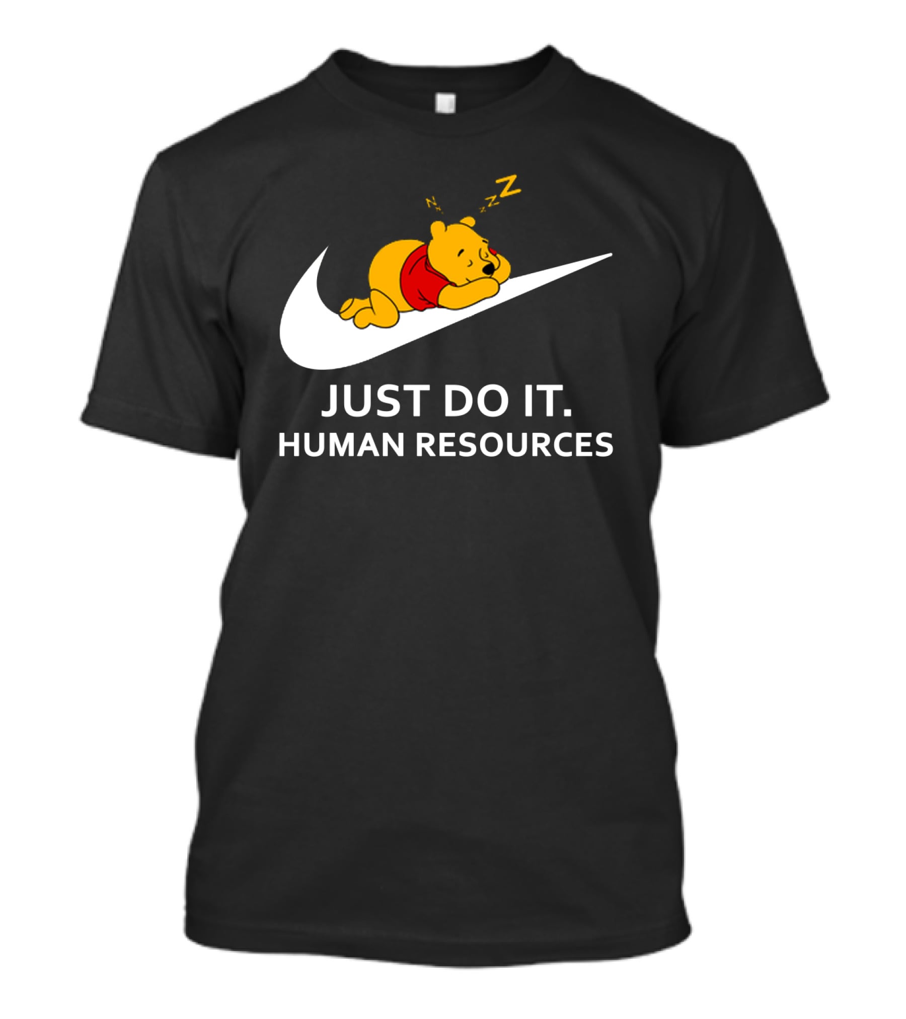 Winnie The Pooh Just Do It Human Resources Swoosh T-Shirt