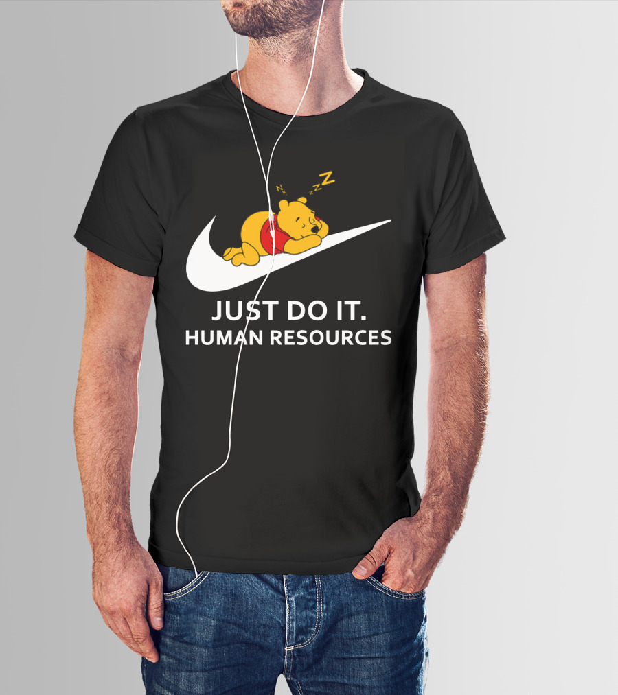 Winnie The Pooh Just Do It Human Resources Swoosh T-Shirt
