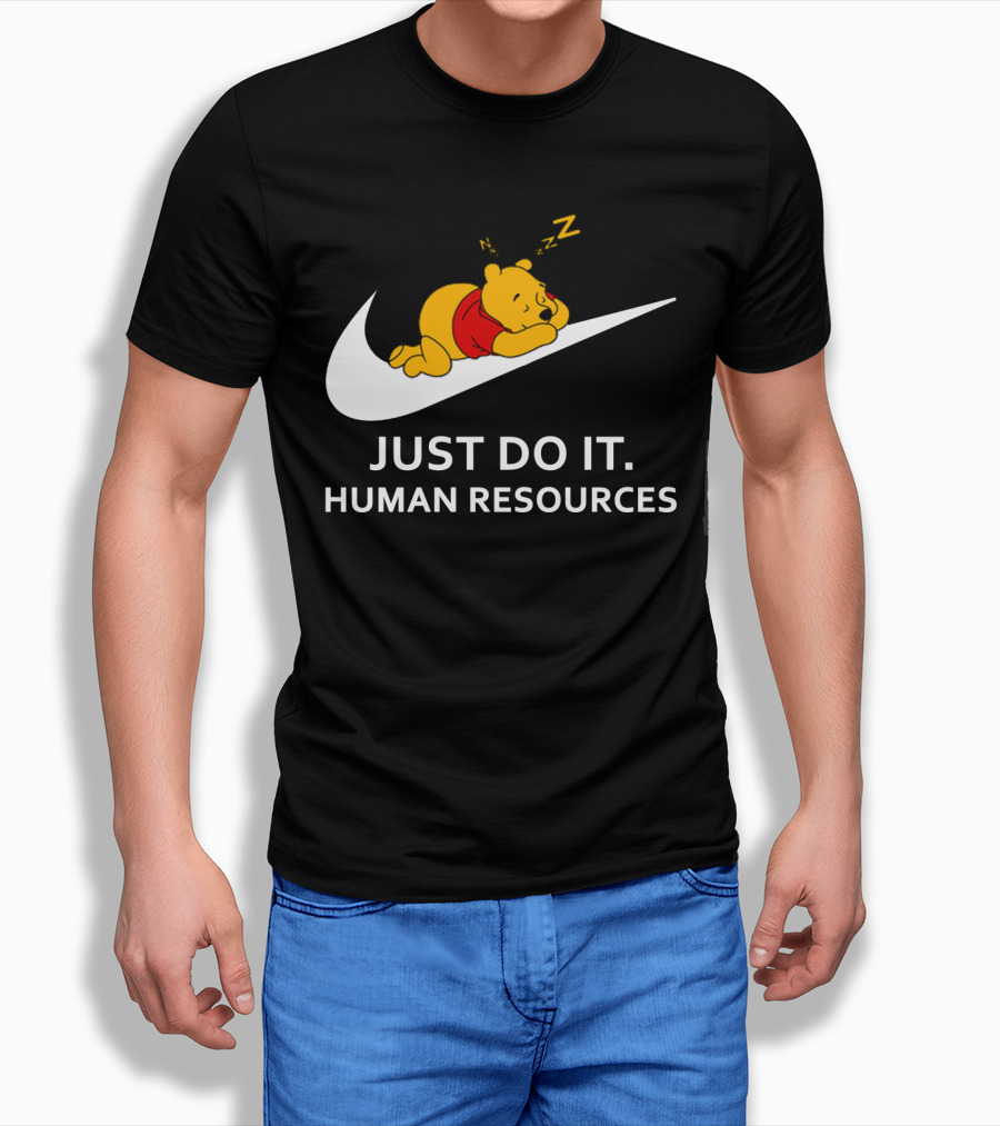 Winnie The Pooh Just Do It Human Resources Swoosh T-Shirt