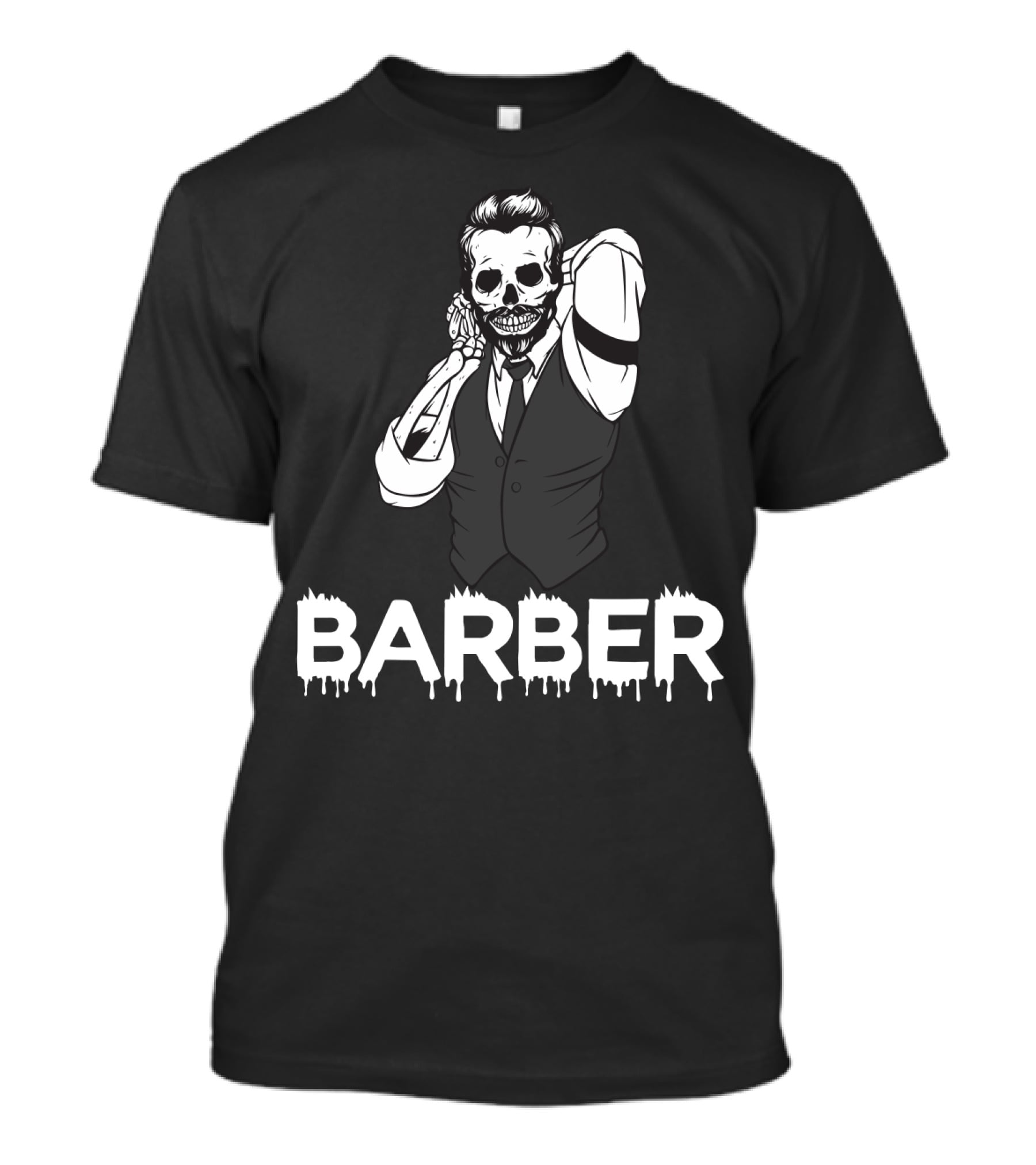 Halloween Barber Skeleton Hairstylist T-Shirt