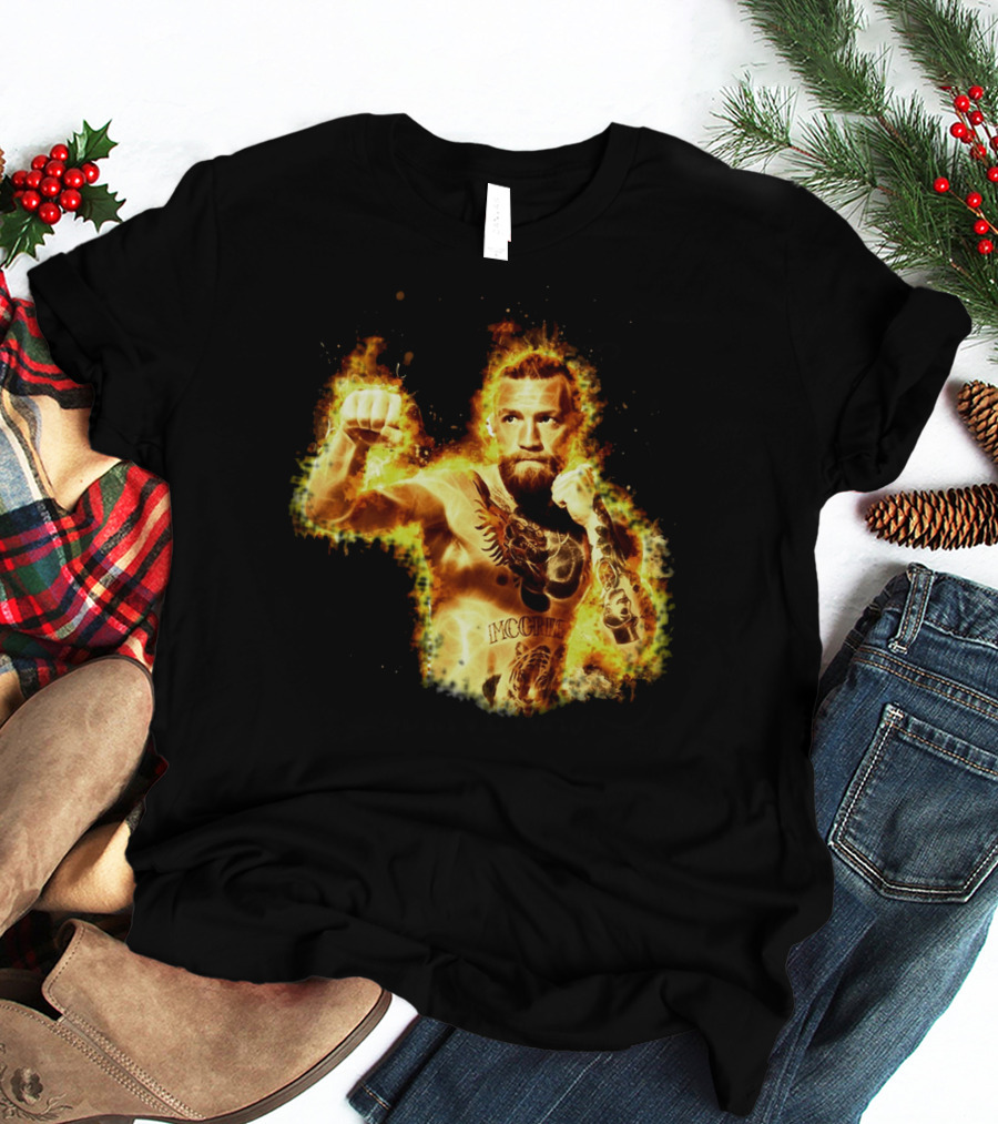 Conor Mcgregor Notorious Ufc 202 Fiery Fighter Mcgregor Tattoo Blaze T-Shirt