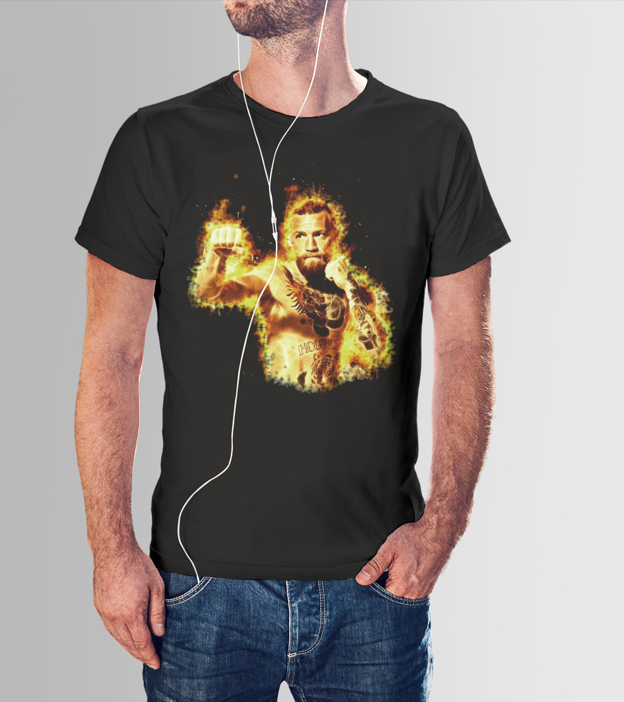 Conor Mcgregor Notorious Ufc 202 Fiery Fighter Mcgregor Tattoo Blaze T-Shirt
