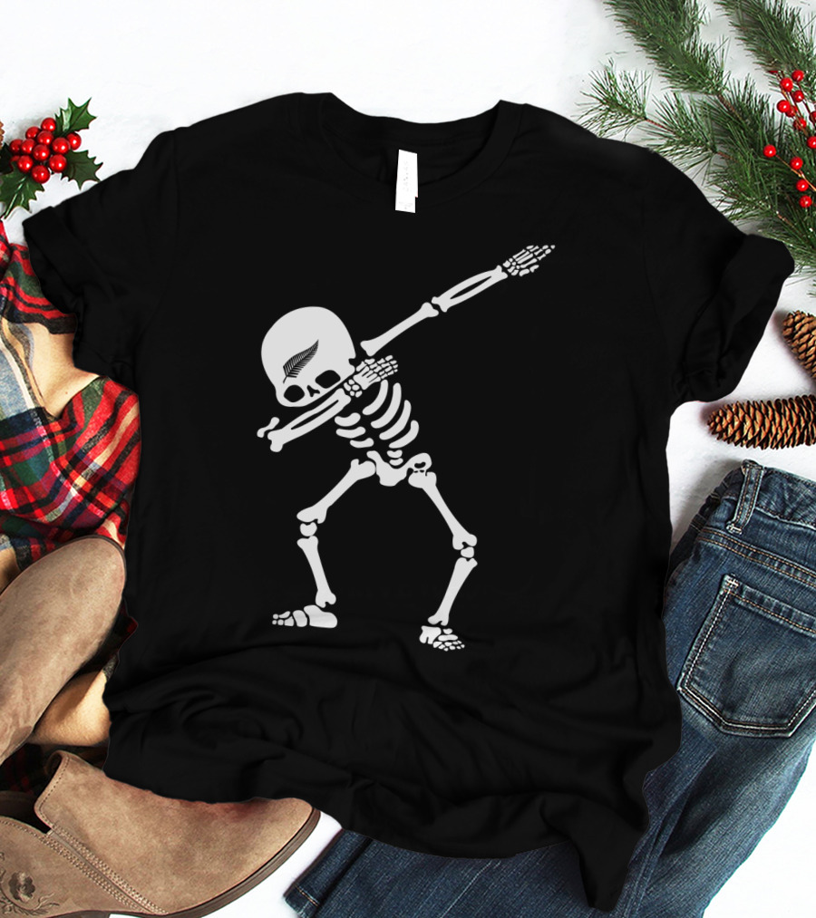 All Blacks Skeleton Silver Fern Dab T-Shirt