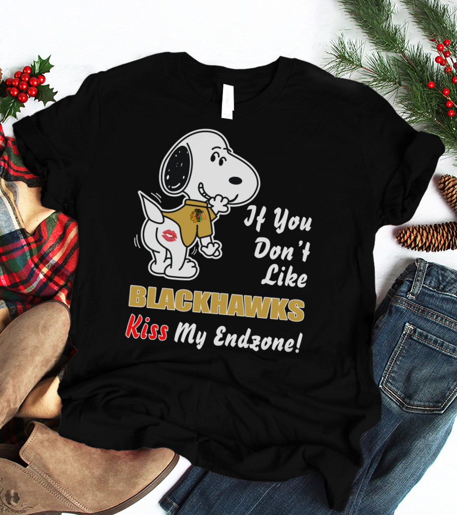 If You Don't Like Blackhawks Kiss My Endzone T-Shirt