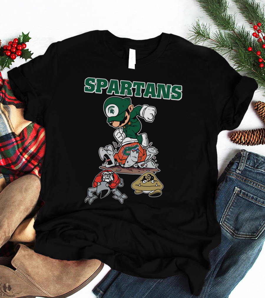 Spartans Msu Football Mario-Themed T-Shirt