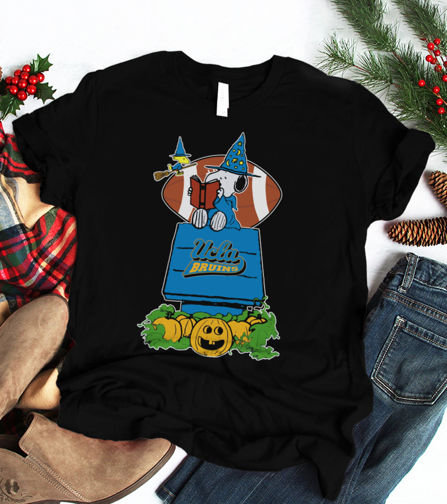 Halloween Ucla Bruins Football Peanuts Snoopy Witch Hat Pumpkins T-Shirt