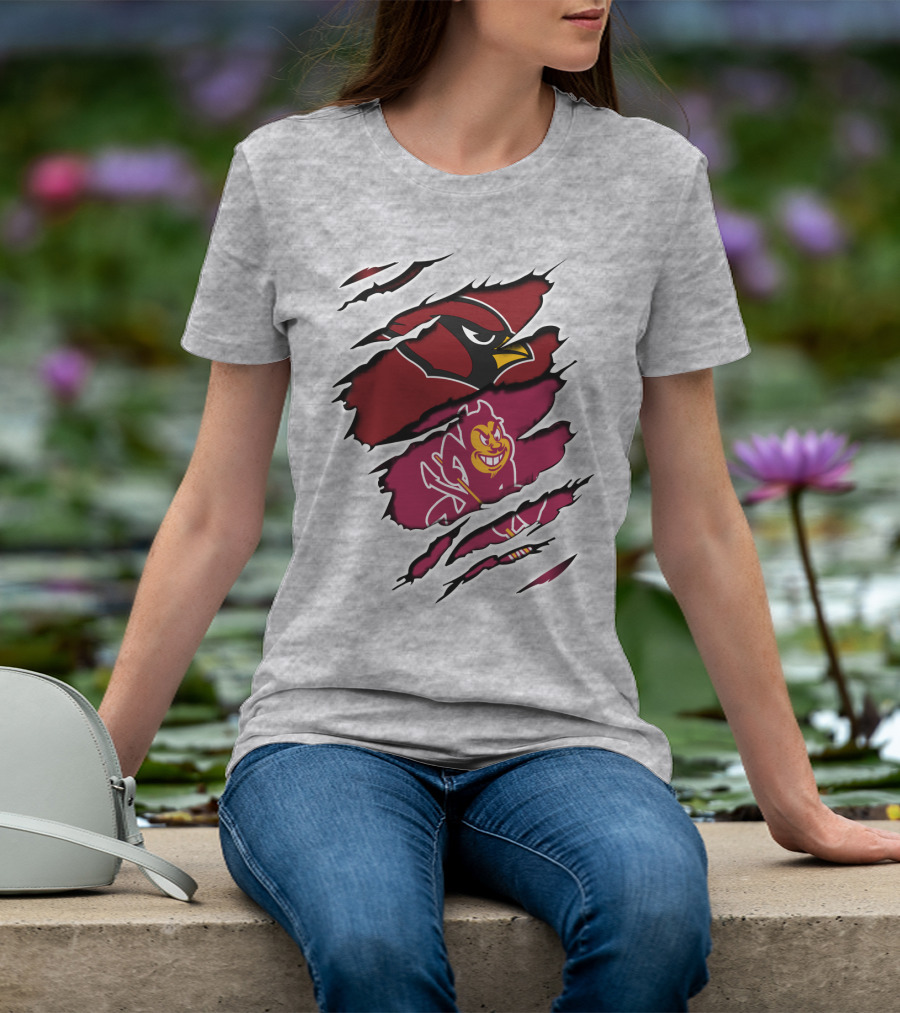 Arizona Cardinals Sun Devils Ripped T-Shirt
