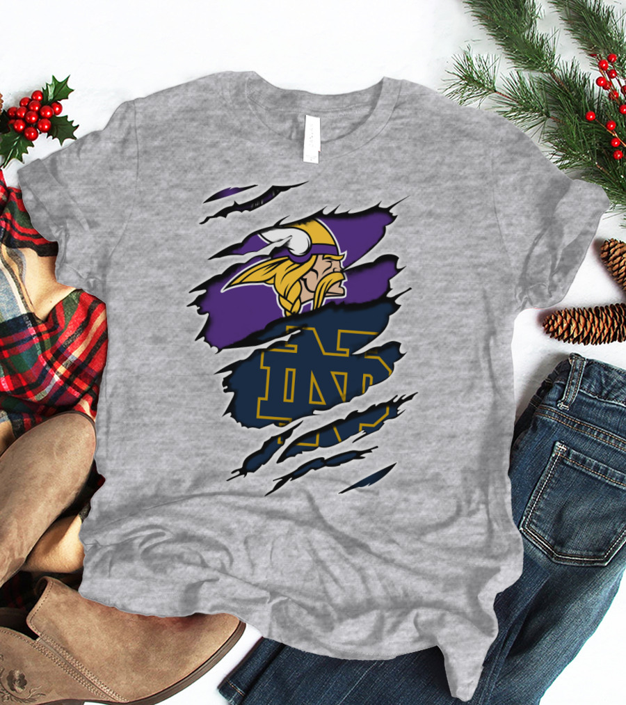 Vikings Notredame Nd Logo Collaboration Vikings_Unleashed T-Shirt