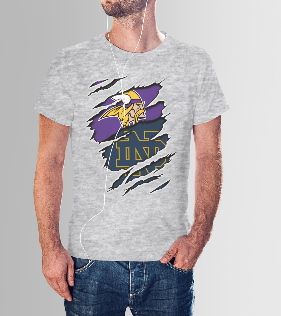 Vikings Notredame Nd Logo Collaboration Vikings_Unleashed T-Shirt