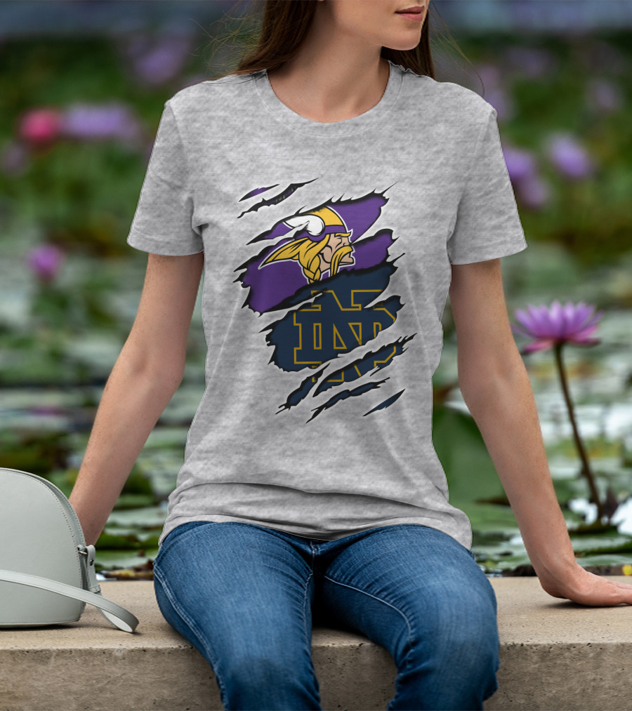 Vikings Notredame Nd Logo Collaboration Vikings_Unleashed T-Shirt