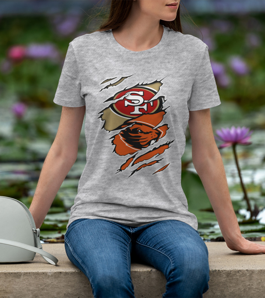 San Francisco 49ers Oregon State Beavers Merge T-Shirt