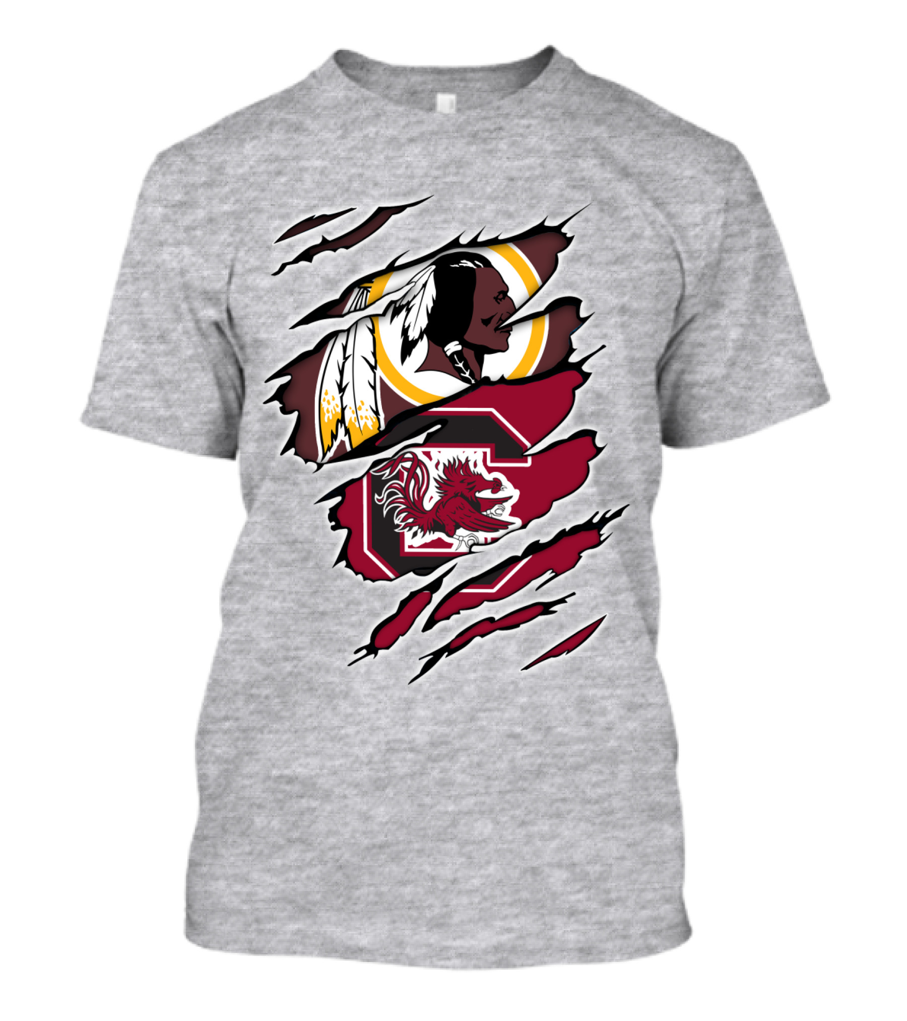 Redskins Gamecocks Logo Mashup T-Shirt