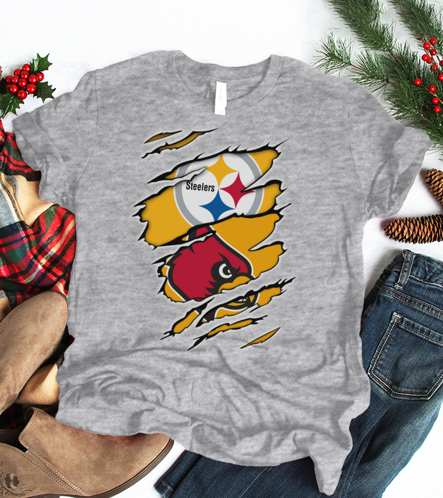 Steelers Louisville Cardinals Fan Crossover T-Shirt