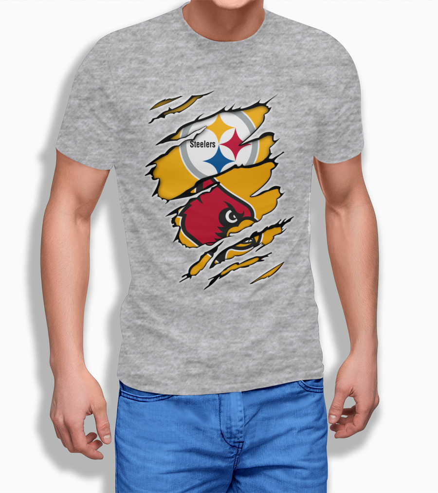 Steelers Louisville Cardinals Fan Crossover T-Shirt